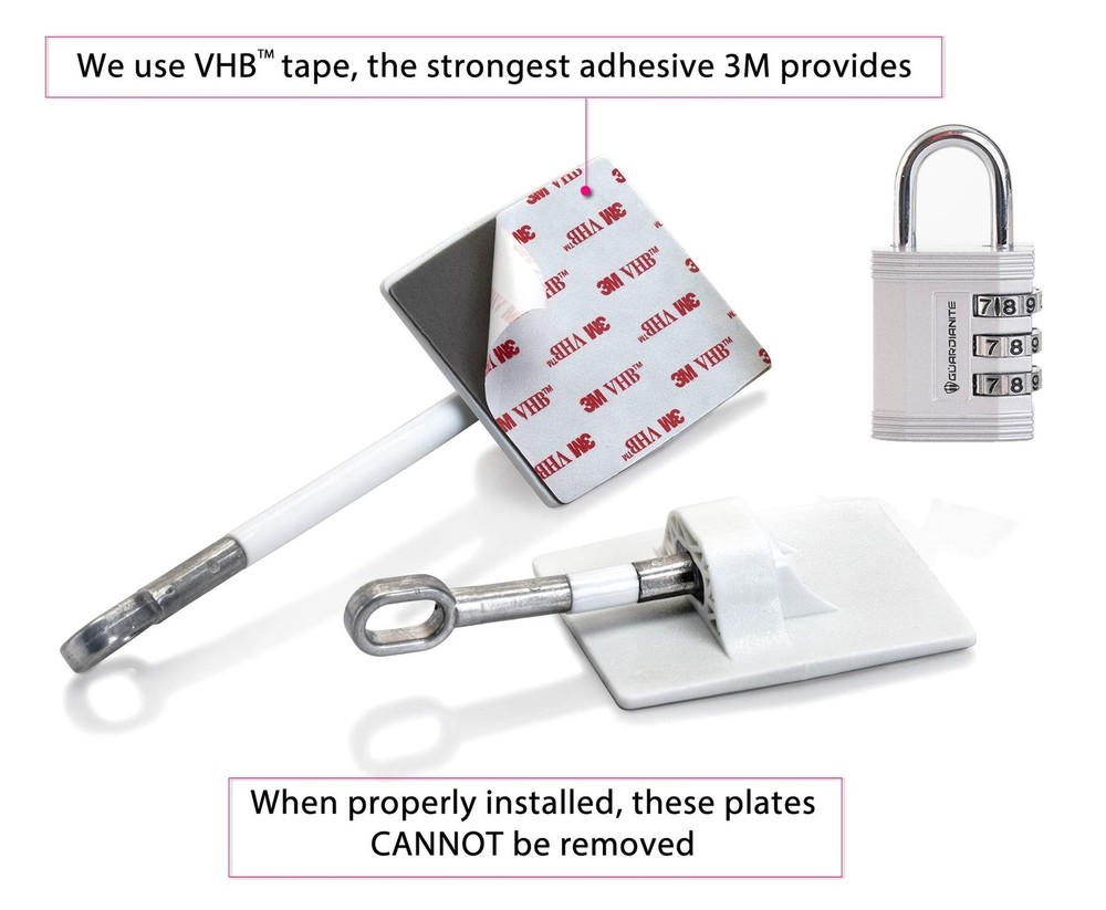 Refrigerator Lock (White with Silver Combination Padlock)