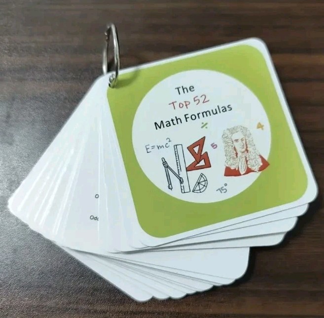 52 Math Formula Flashcards Study Guide Algebra Trig Geometry Calculas Physics