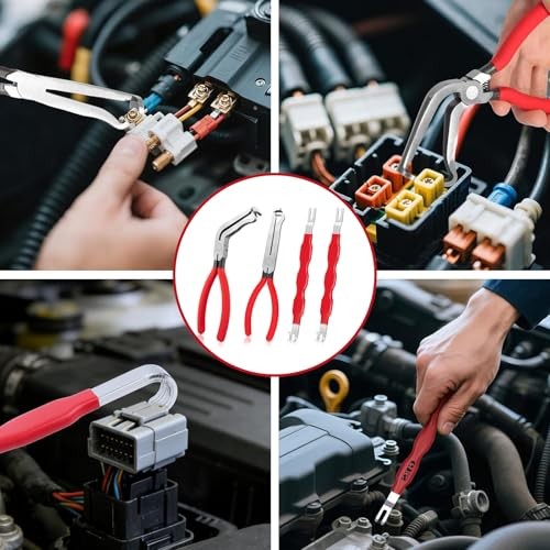 4PCS Electrical Disconnect Pliers Set, Upgrade Connector Removal Tool Kit for