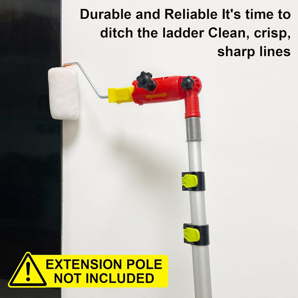 Multi-Angle Paint Brush Extender Red, Paint Edger Tool for High Ceilings, Extens
