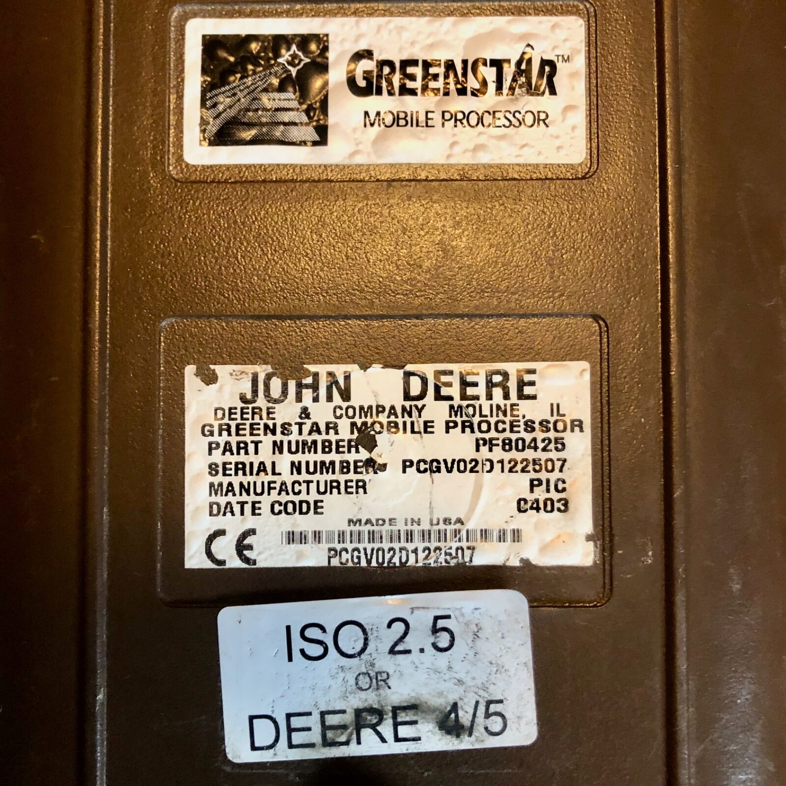 JD BrownBox GreenStar Display PF80444 & Mobile Processor PF80425 READ DECRIPTION