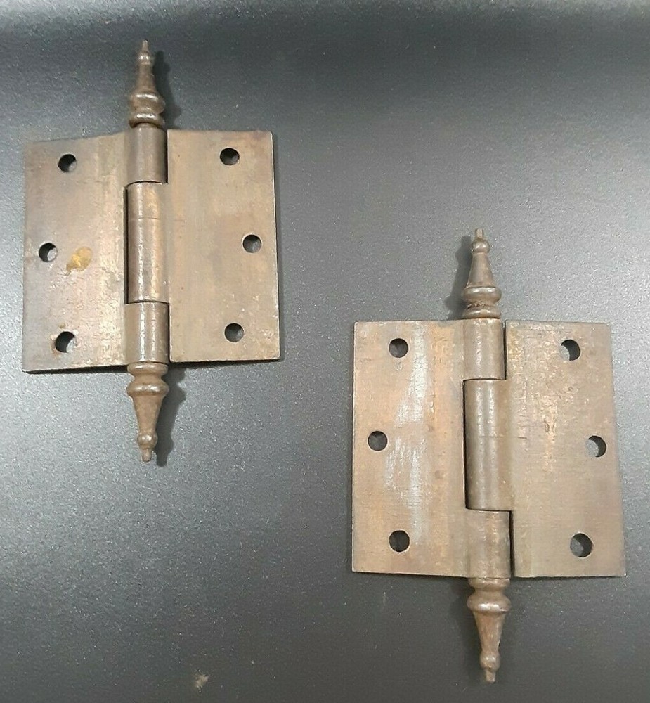 2 Vintage Steeple Tip Hinges (#71)