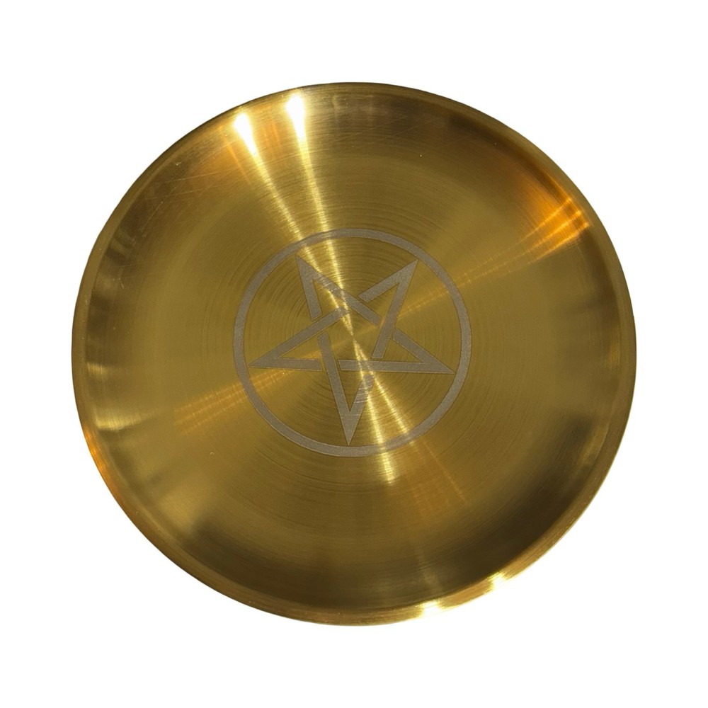 Alter Offering Plate - Pentagram - Gold