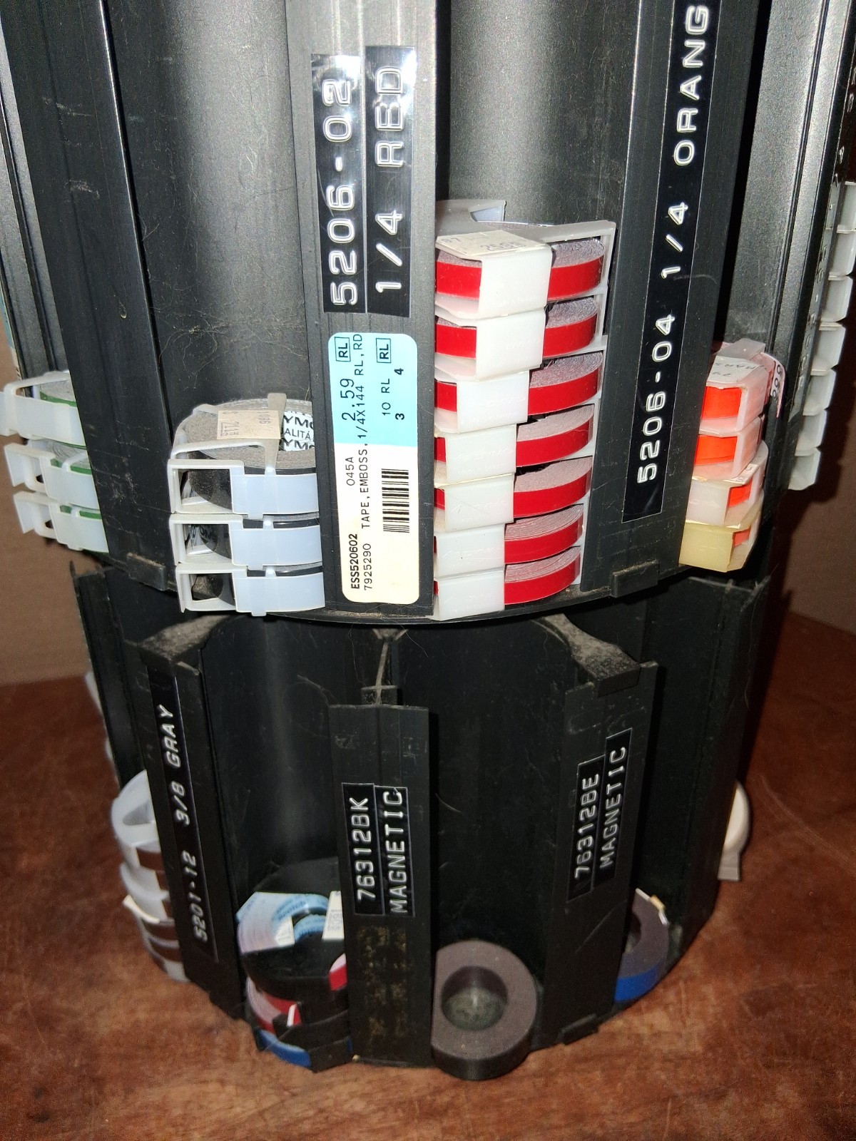 Vintage Lot of Scotch Dymo Label Maker Tape Rolls Store Display Dispenser Sign