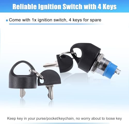 1 Set Ignition Switch, Ignition Starter Switch Lock with 4 Keys Mobility