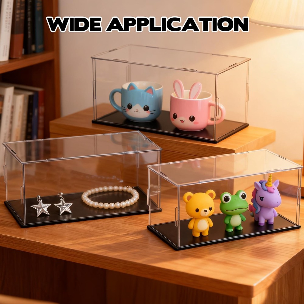 3 PCS Acrylic Model Car Display Case1: 24 Scale Clear Display Boxes with Plastic