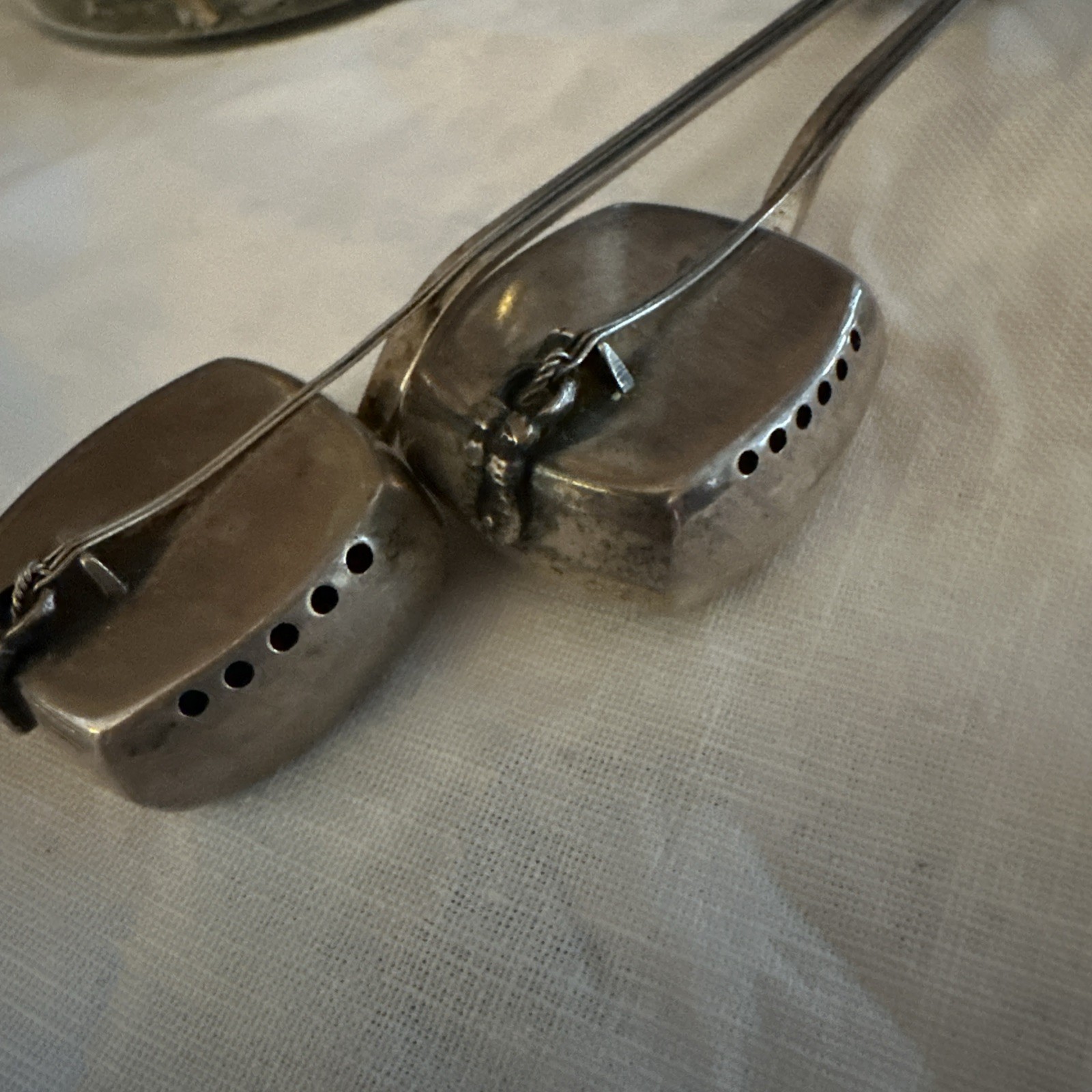 Pair Of (2) Japanese Shamisen Lute .925 Sterling Silver Salt & Pepper Shakers