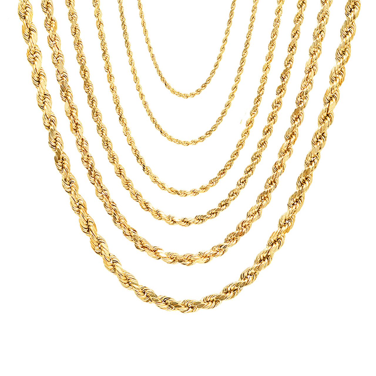 3/5/7mm Twisted Rope Chain Gold Plated Stainless Steel Link Necklace Christmas