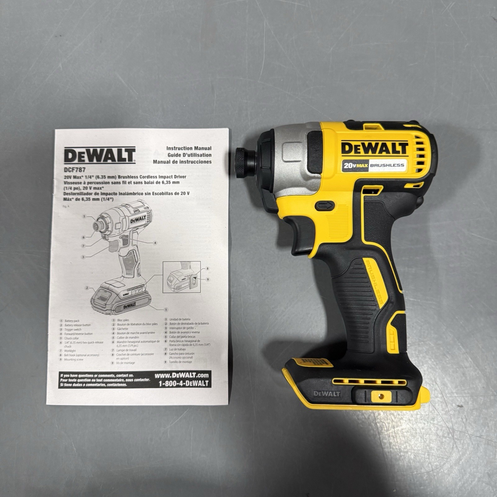 Dewalt DCF787 20V Cordless 1/4" Brushless Impact Driver 20 Volt MAX Lithium Ion