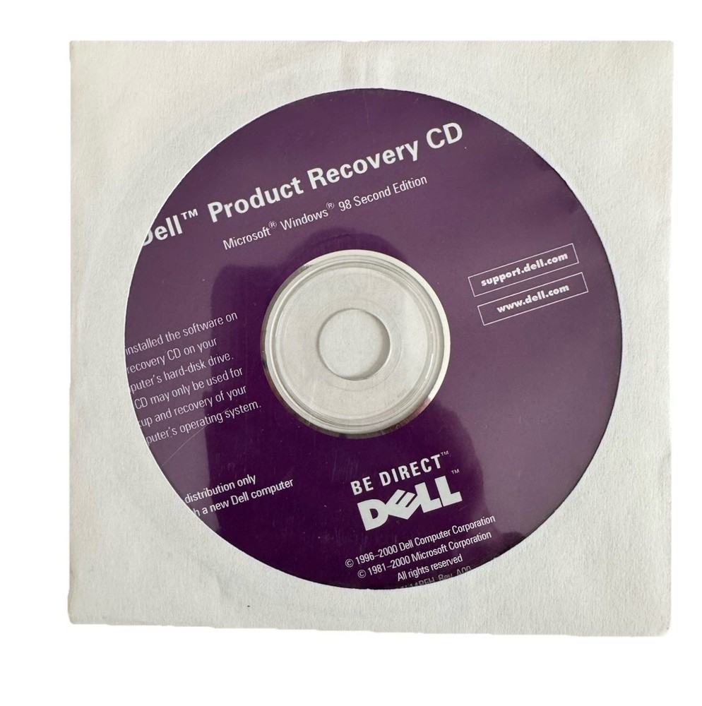 DELL Product Recovery CD  Microsoft 98 Second Edition CD Media