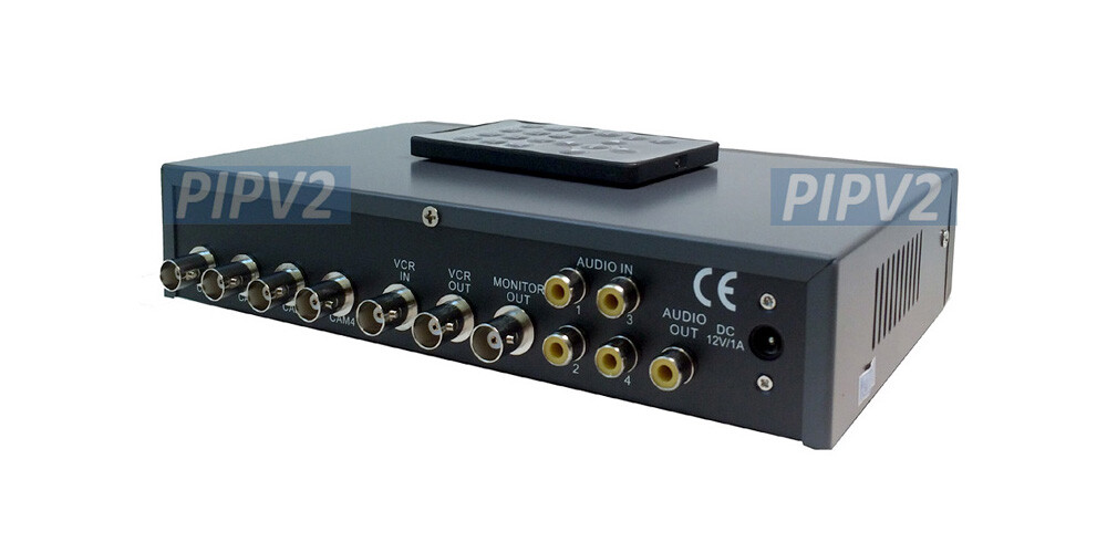 4-Channel Video Switcher Multi-Channel Viewing ║Dual Split-Screen Output