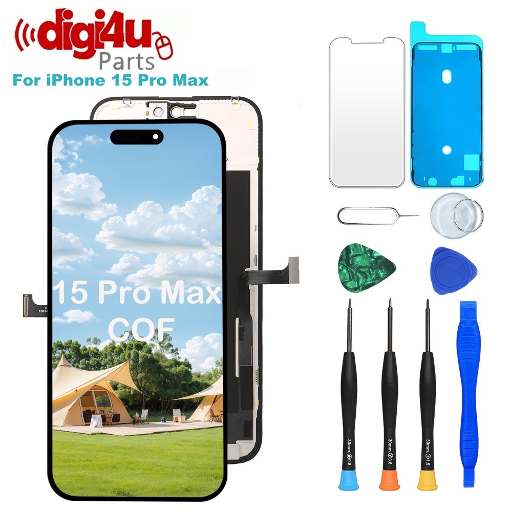 Screen Replacement For iPhone 15 Pro Max LCD COF FHD Display Digitizer+Tools Kit