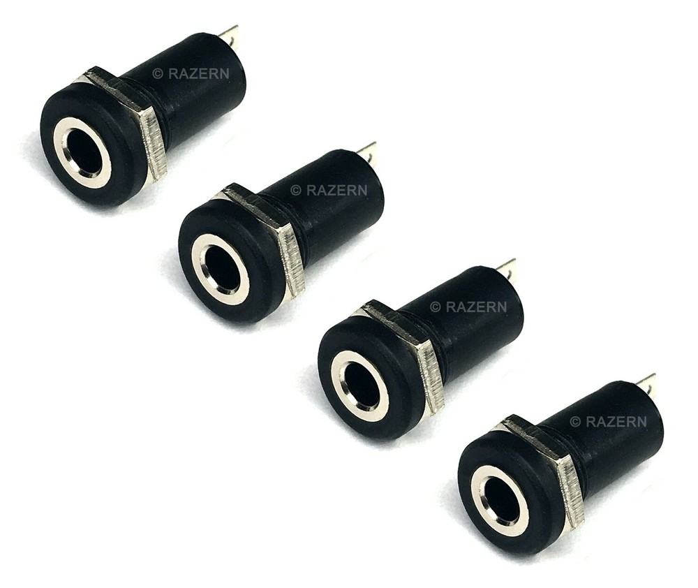 NEW 4-Pack 3.5mm 1/8" Mini Plug Mono Audio Isolated Panel Mount Headphone Jack
