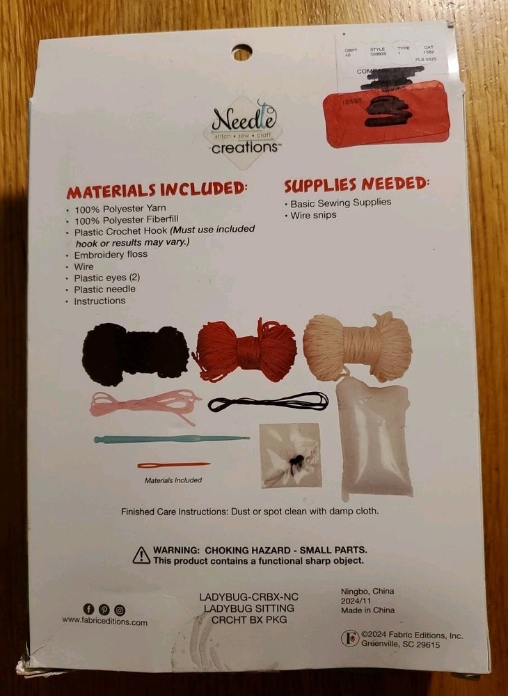Needle Creations Complete Crochet Kit DIY Bumblebee Intermediate Skill Level