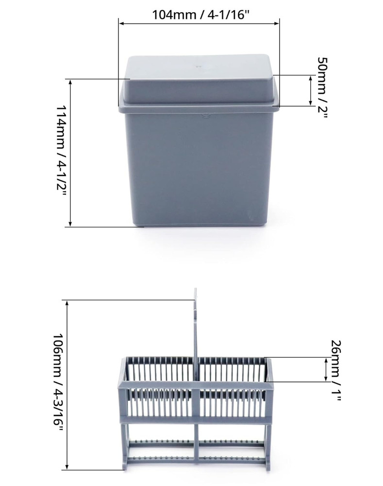 Microscope Slides Staining Jar and Rack, 24-Slots, 4 Pack, Grey
