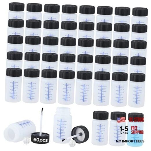 60 Pcs 2 Oz Touch Up Paint Container - Empty Paint Touch Up Bottles with