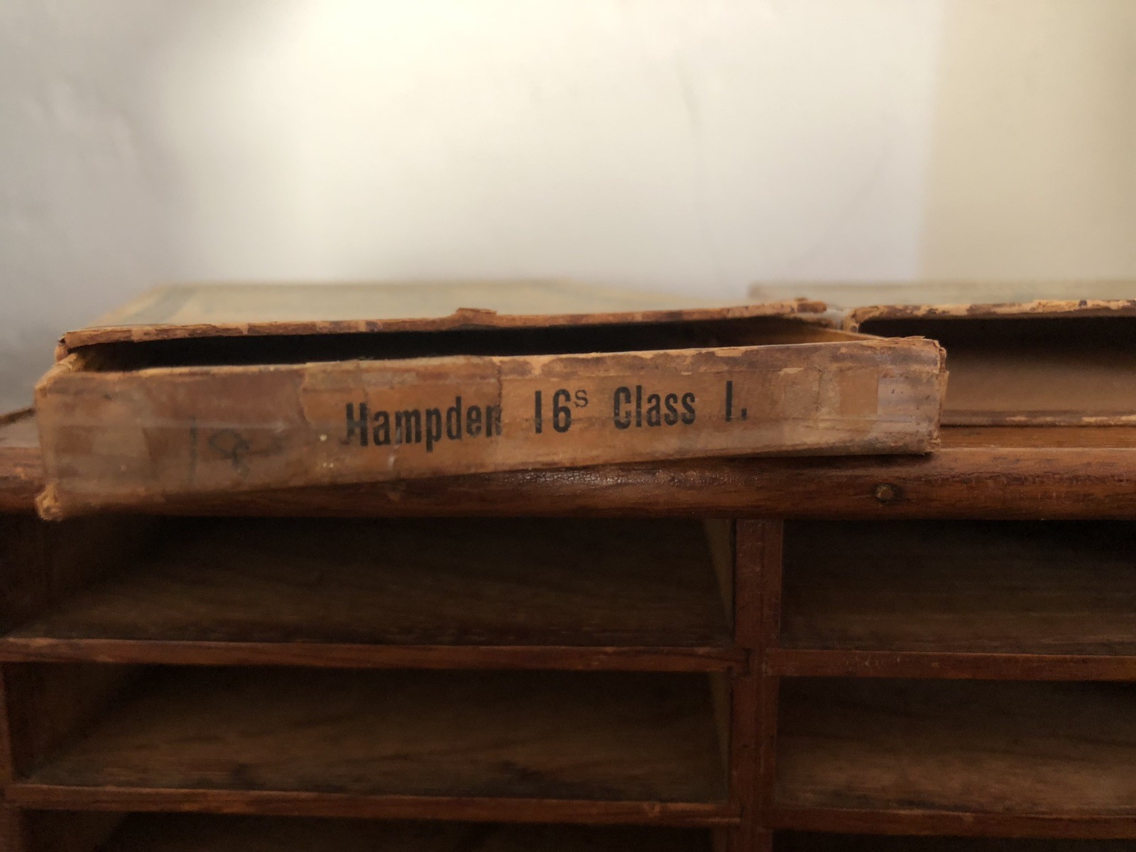 Antique Primitive Watch Makers Cabinet Mainsprings Drawers