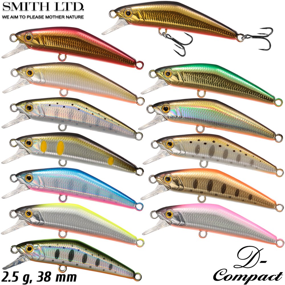 Smith D-Compact 38 2.5 g Assorted Colors Native Trout Minnow