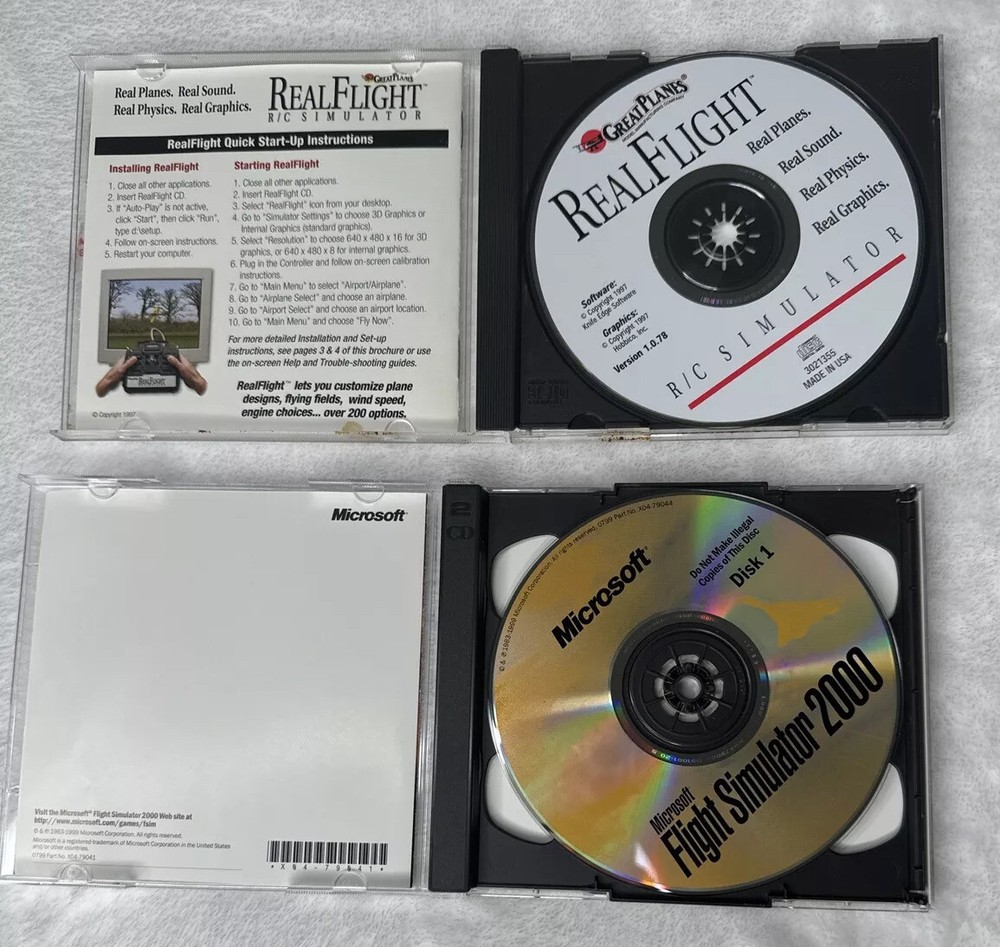 Great Planes RealFlight R/C Flight Simulator Futaba Controller Pilot Book CD LOT