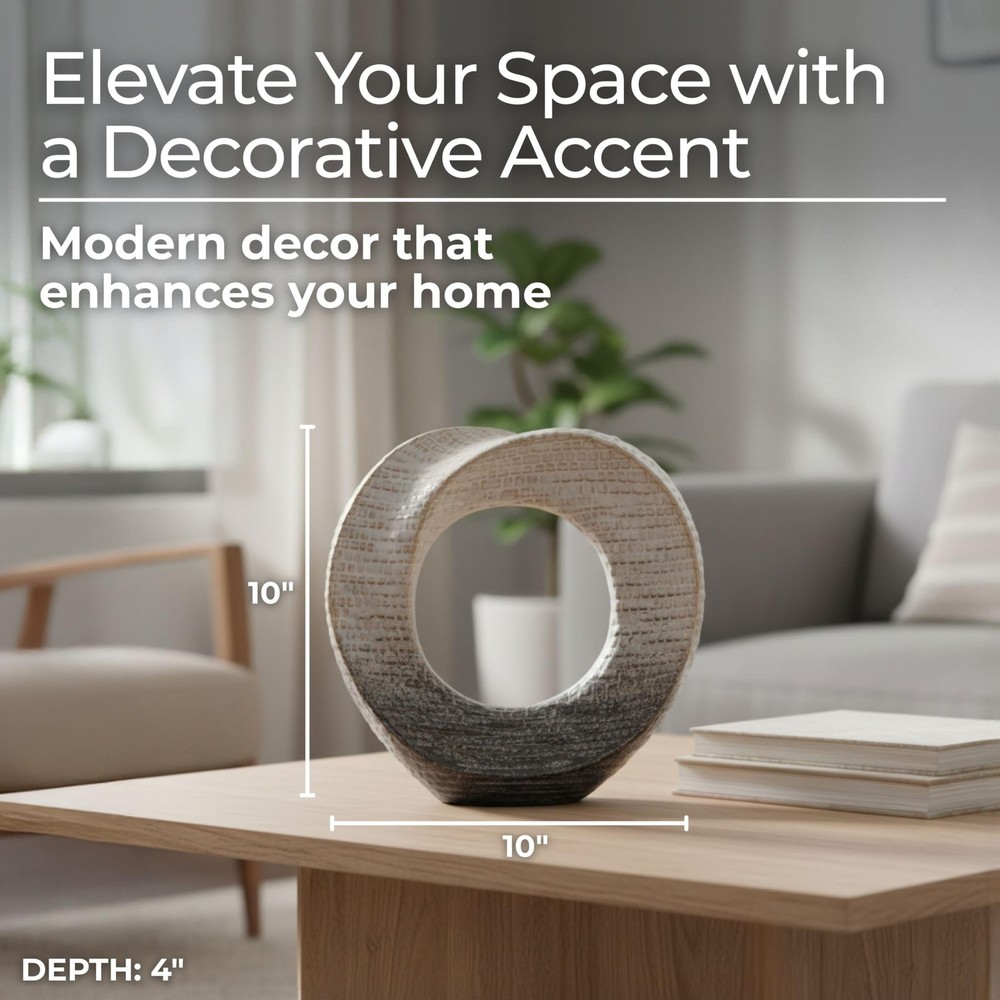 Decorative Sculpture Table Top – Modern Coffee Table Decor, Ceramic & Ston