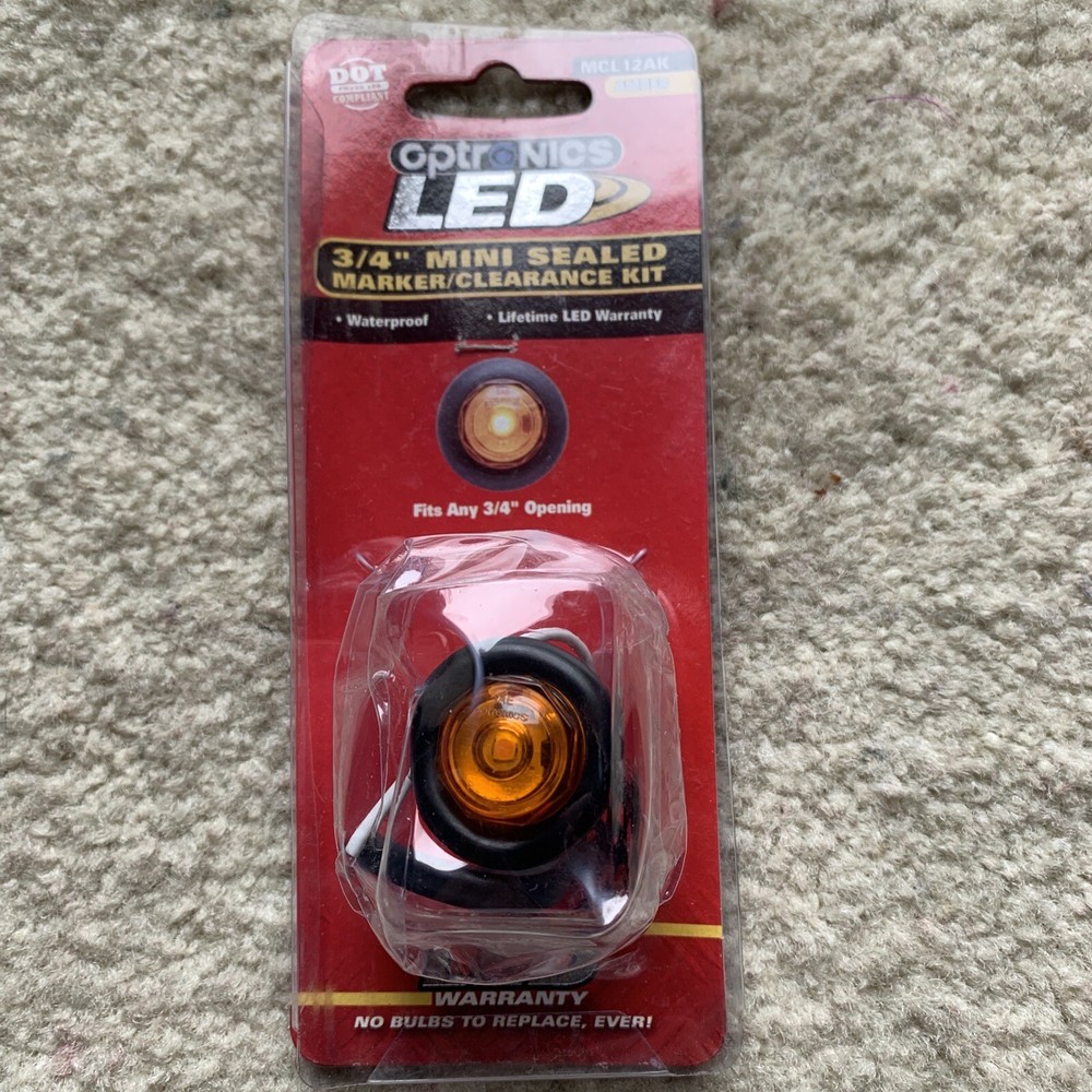 Optronics Trailer Light Clearance LED Light 3/4" Amber MCL12AK New