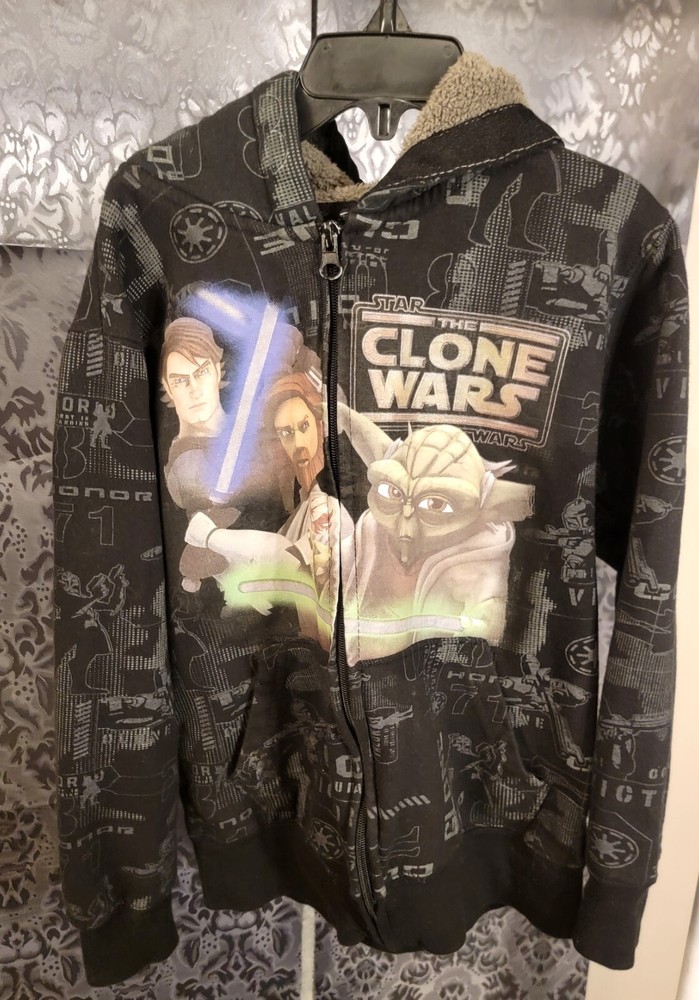 Star Wars Clone Wars boy's black full zip jacket size S