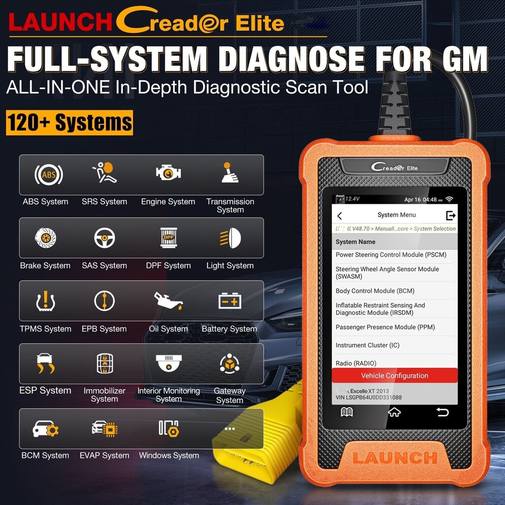 LAUNCH X431 Elite for GM Bidirectional Diagnostic Tool OBD2 Scanner Code Reader