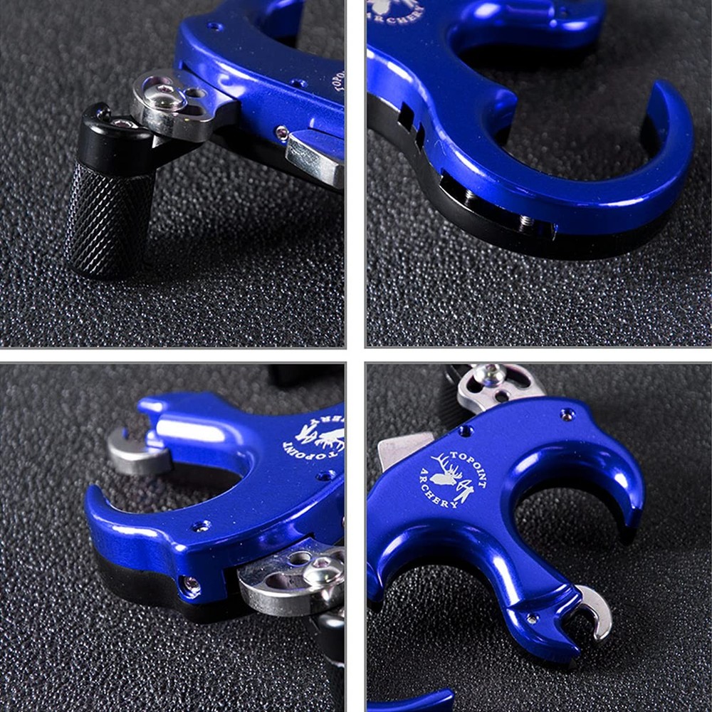 Compound Bow Release Aid Thumb Release 3/4 Fingers Adjustable Automatic Arche...