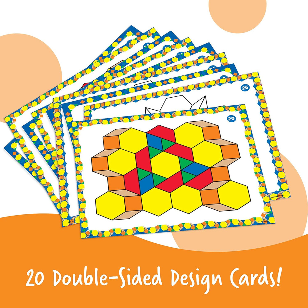 Pattern Block Activity Set, 20 Double-Sided Cards, Ages 4+