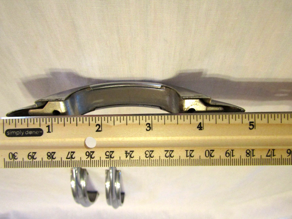 3 Vintage Chrome Drawer Pulls Stepped Sides Pointed Ends Cabinet Handle Amerock