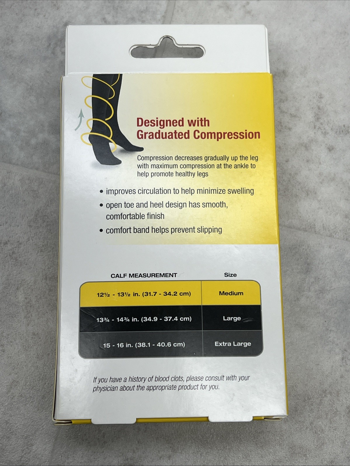 3M Futuro Compression Open Toe/Open Heel Knee Length Stocking Size Medium, Beige