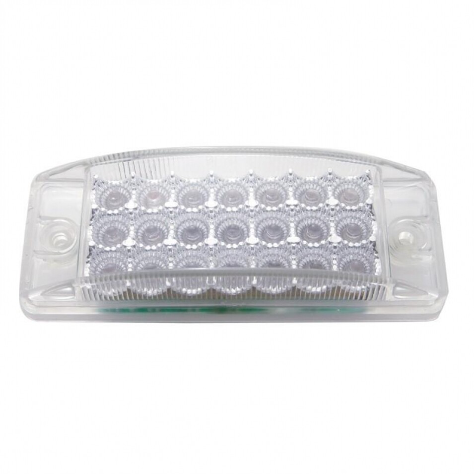 21 LED Rectangular Clearance/Marker Light - Amber LED/Clear Lens