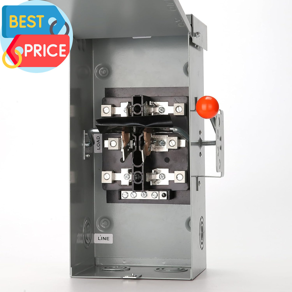 100A Generator Transfer Switch,24000W General-Duty Double-Throw Safety Switch,12