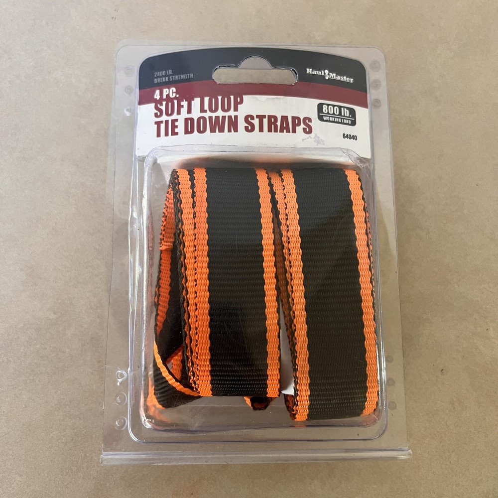 Tie Down Straps HAUL-MASTER Soft Loop, 4 Piece NEW