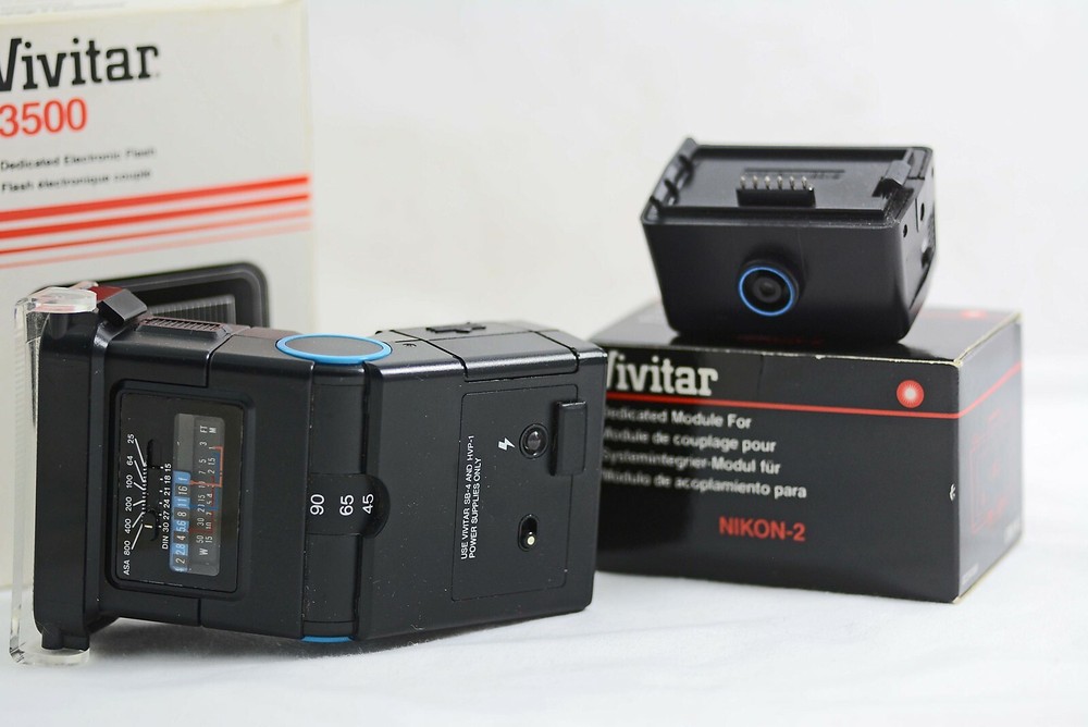 VIVITAR 3500 DEDICATED NIKON CAMERA FLASH UNIT WITH INSTRUCTIONS