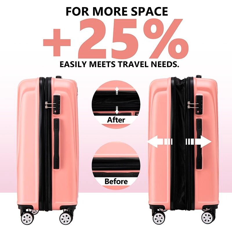 Luggage Sets 3 Piece Expandable Suitcase TSA Lock Double Spinner Wheels HardSide