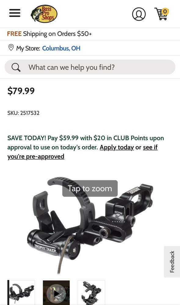 Trophy Taker T3402 Throwdown Arrow Rest - Cable Driven - Drop-Away Rest - 00063