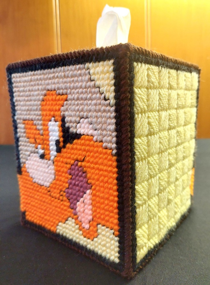 "Yosemite Sam" Tissue Box Cover (Plastic & Yarn) Finished