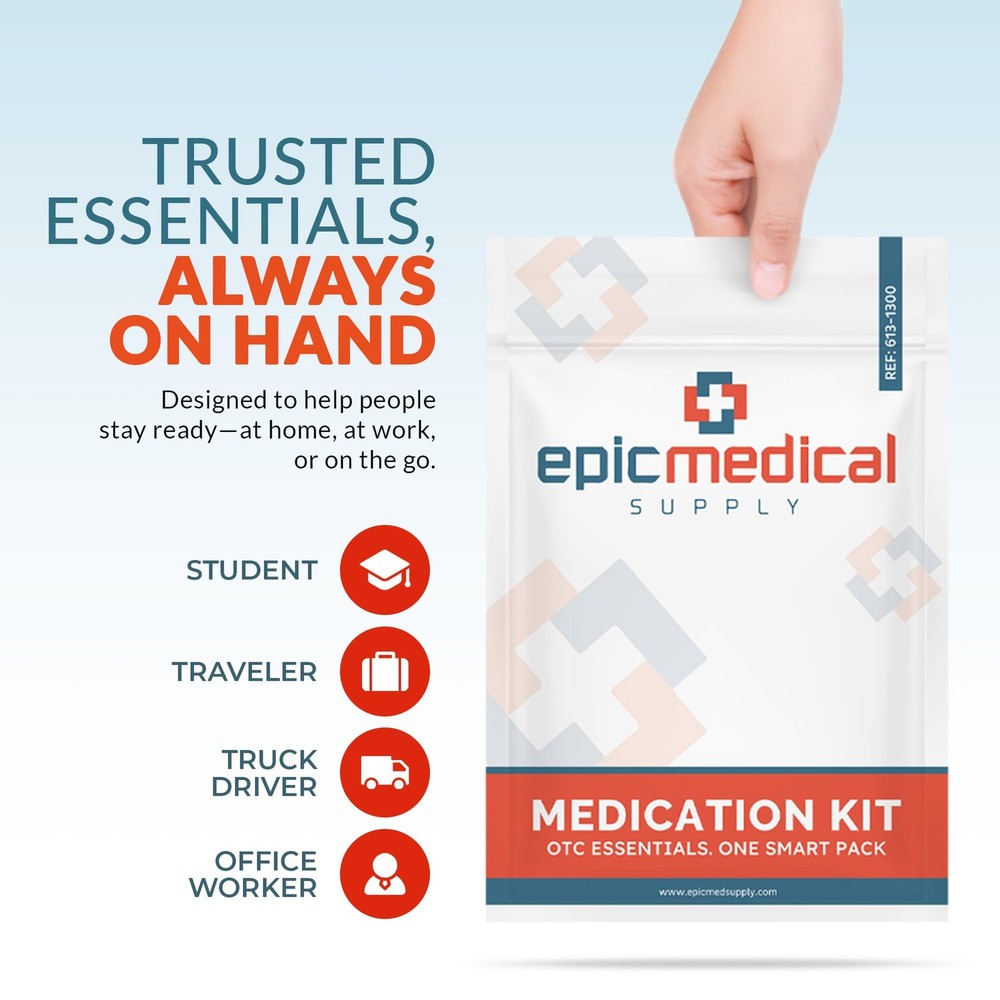 First Aid Kit Medication Refill – 28-Count Unit Dose Packets – Emergency Medi...