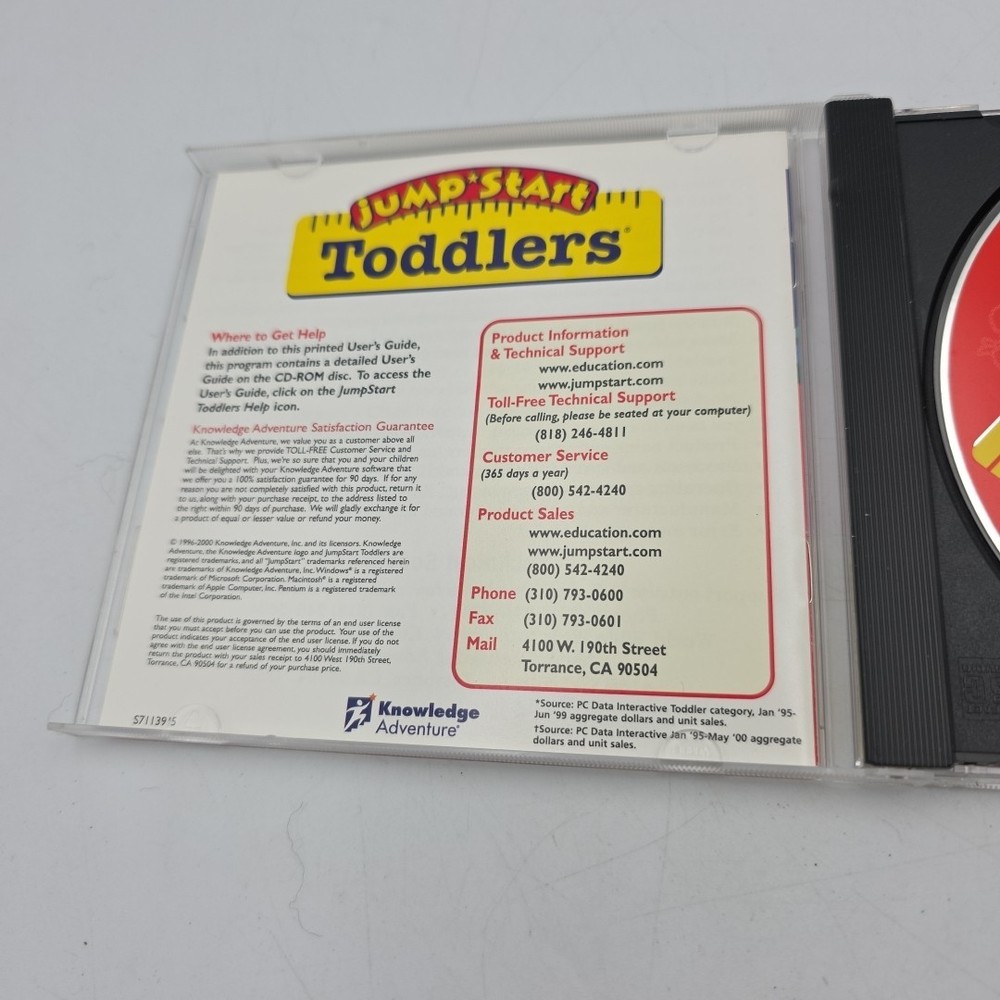 Jump Start Toddlers Classic Version Windows 98/95 PC CD-ROM
