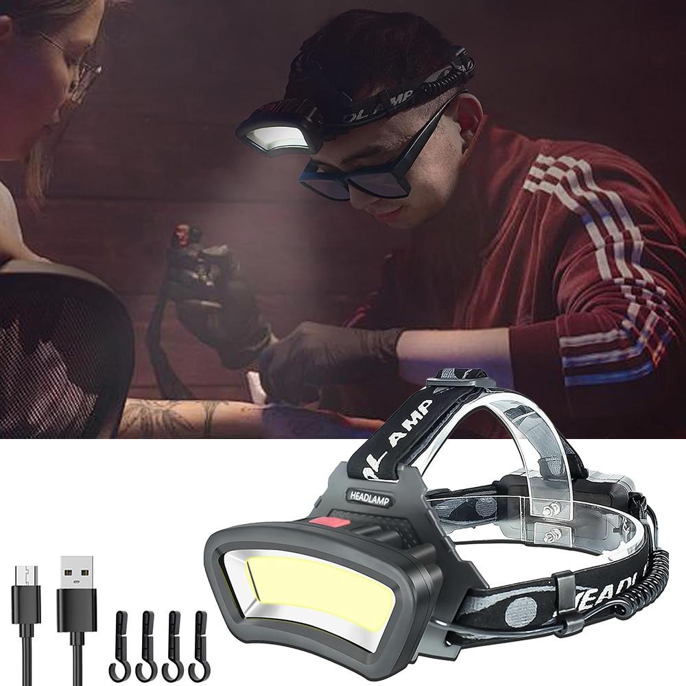 2 Pack LED Headlamp Headlight USB Rechargeable Waterproof Head Light Flashlight