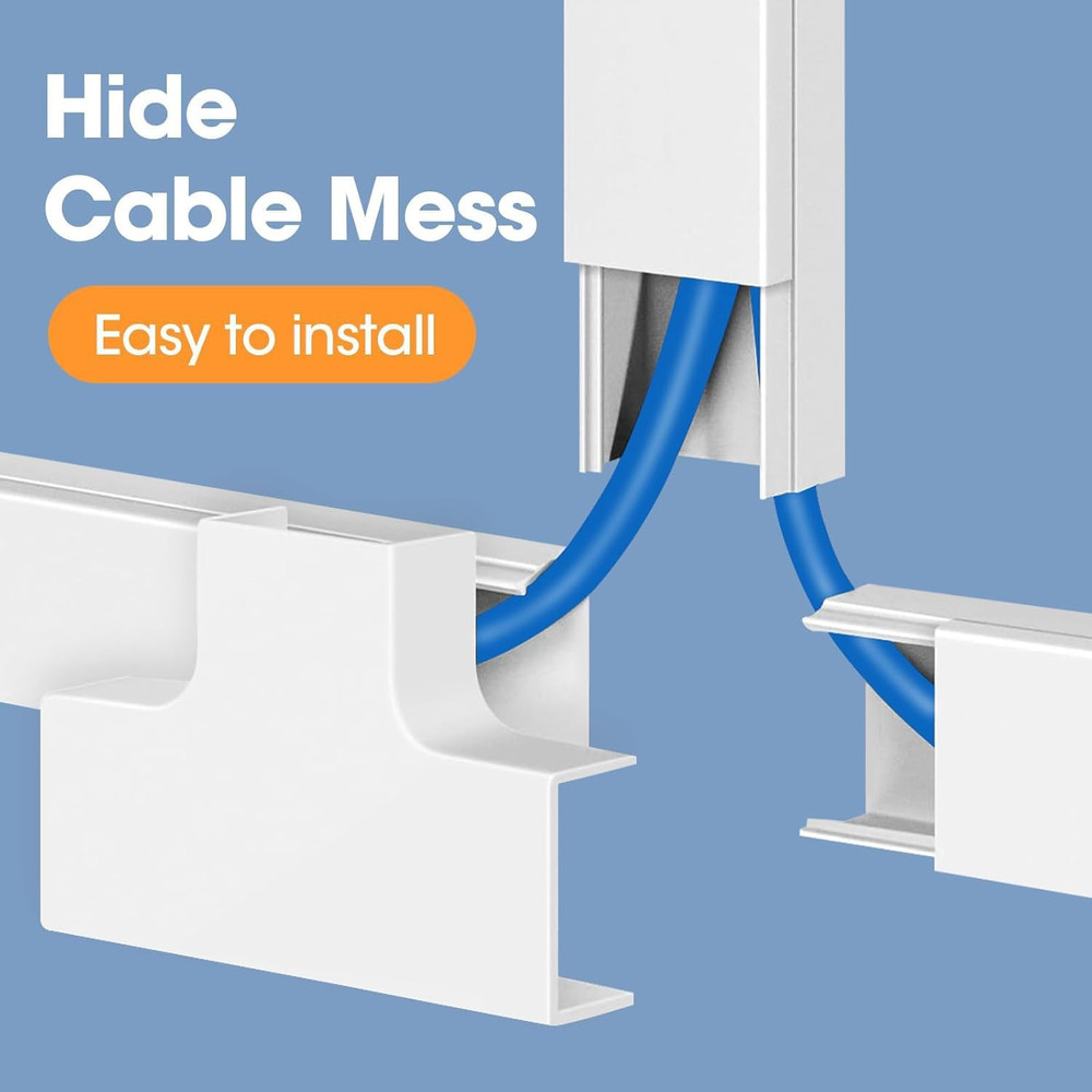 116 Cable Raceway Cord Cover No Drill Adhesive Paintable