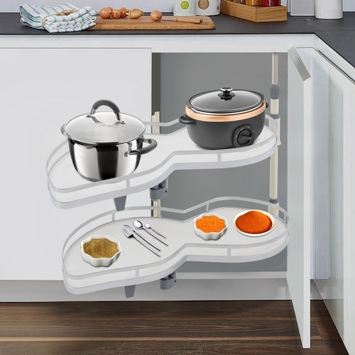 2 Tier Swing Tray Left Blind Corner Kitchen Cabinet Pull Out Kitchen Organizer