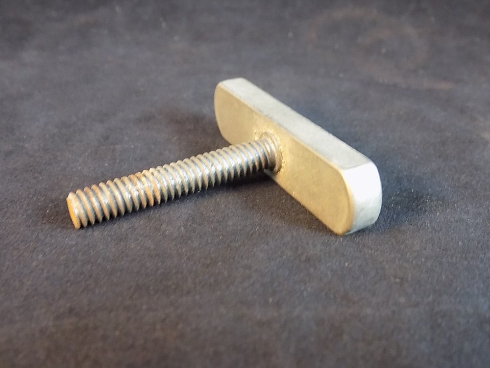 THREADED T HANDLE 1/4" Threaded Shaft T Shape 2" Long Base 1 3/4" T Solid Steel