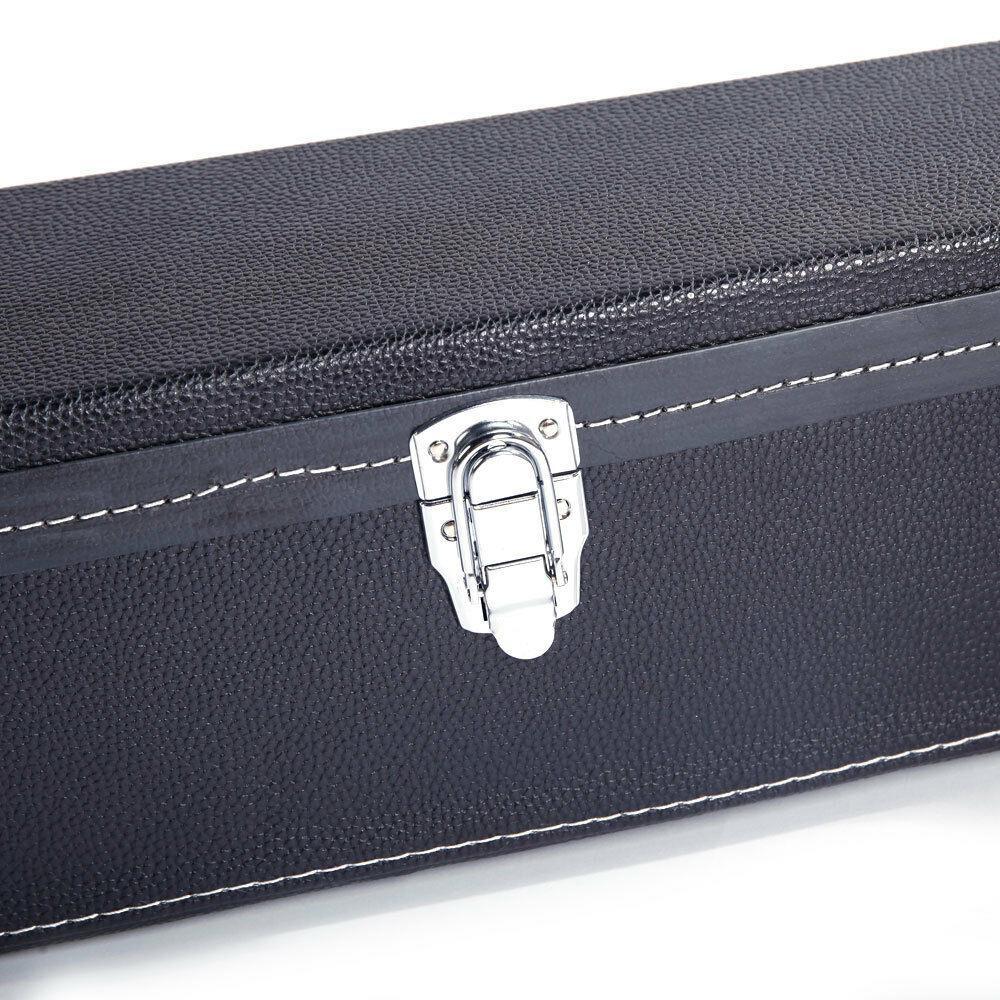 Glarry 39" Microgroove Black Hard Shell Guitar Case with Silver Lockable