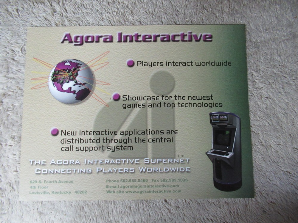 old stock G.A.T.E AGORA INTERACTIVE    ARCADE   GAME  FLYER