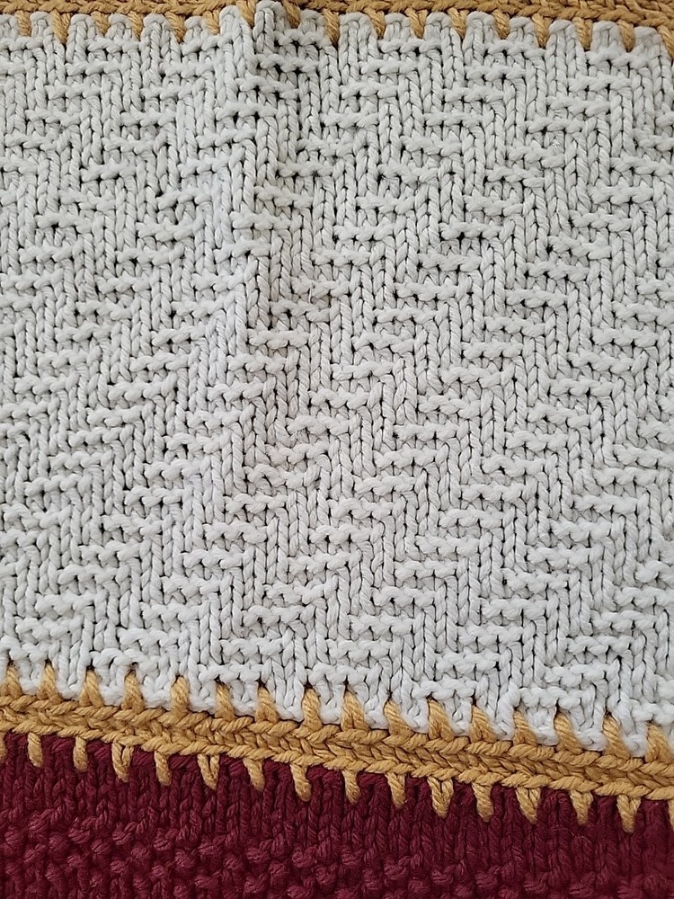 Hand-knitted multi-patterned Afghan Blanket 60"×90"