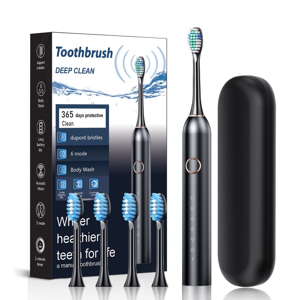 Portable Multifunctional Smart Toothbrush Teeth 6Modes Sonic Electric Toothbrush