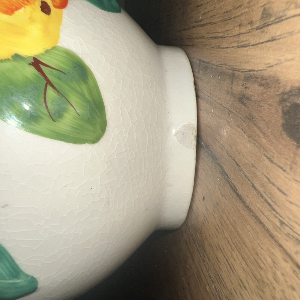 Chechoslovakia Hand Painted Pitcher / Fruit Pattern Design / 8"