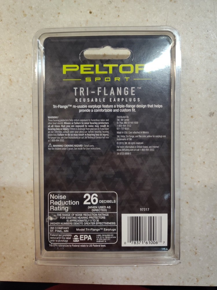 Peltor Tri-Flange Reusable Ear Plugs 3pair - Pack